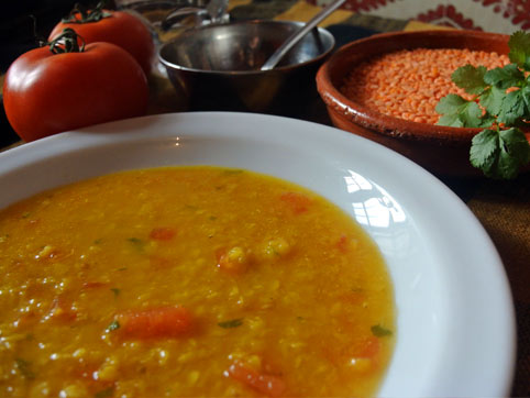 Masoor Dal - sopa india de lentejas rojas