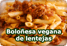 Boloñesa vegana de lentejas :: receta vegetariana