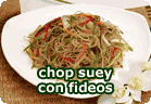 Chop Suey vegetariano con fideos :: receta vegetariana