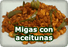 Migas con aceitunas :: receta vegetariana